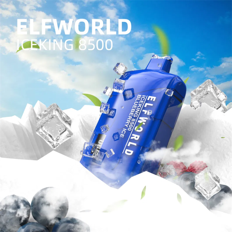 ELFWORLD ICE KING 8500 PUFFS DISPOSABLE VAPE POD WITH POWER AND LIUQID